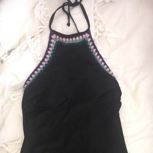 Black one piece bathing suit!